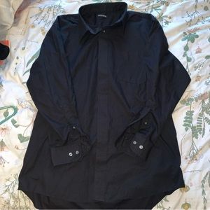 George black button down top